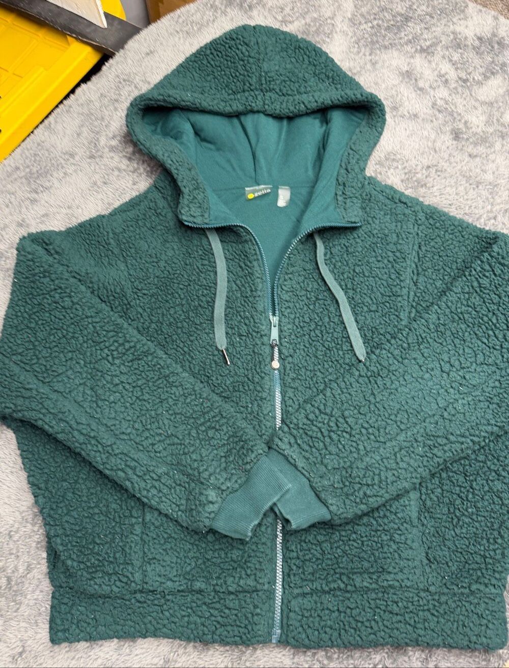 Zella Green Sherpa Full-Zip Hoodie Size Women’s S